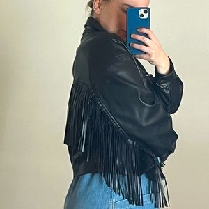 Zara Fringe Leather Jacket